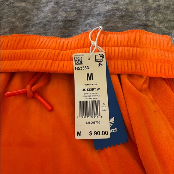 Adidas Neon Orange Terry Cloth Skirt - Picture 6 of 7